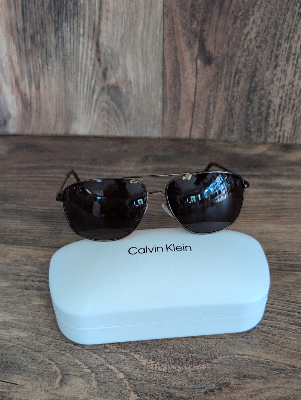 Calvin Klein Aviator Unisex Sunglasses with Dark Lenses CK19137S200 M450